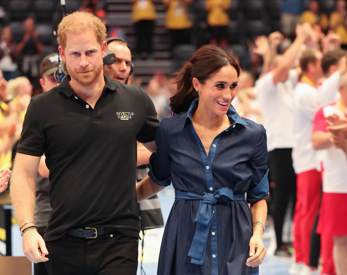 Prince Harry and Meghan Markle attend the sitting volleyball finals at the Merkur Spiel-Arena during the Invictus Games Düsseldorf 2023