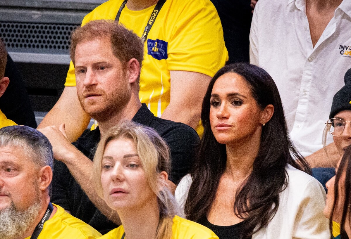 Prince Harry and Meghan Markle attend the wheelchair basketball preliminary match between Ukraine and Australia