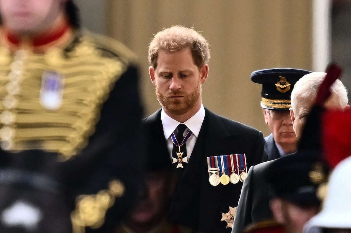 Prince Harry at Queen Elizabeth II's funeral in 2022