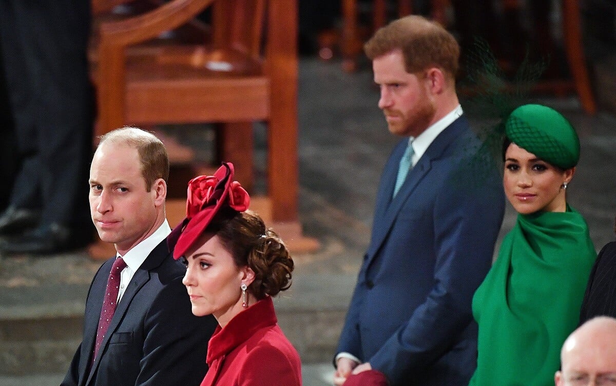 Prince William, Kate Middleton, Prince Harry, and Meghan Markle, who may let go of royal associations because Will and Kate make her 'uncomfortable, attend Commonwealth Day 2020