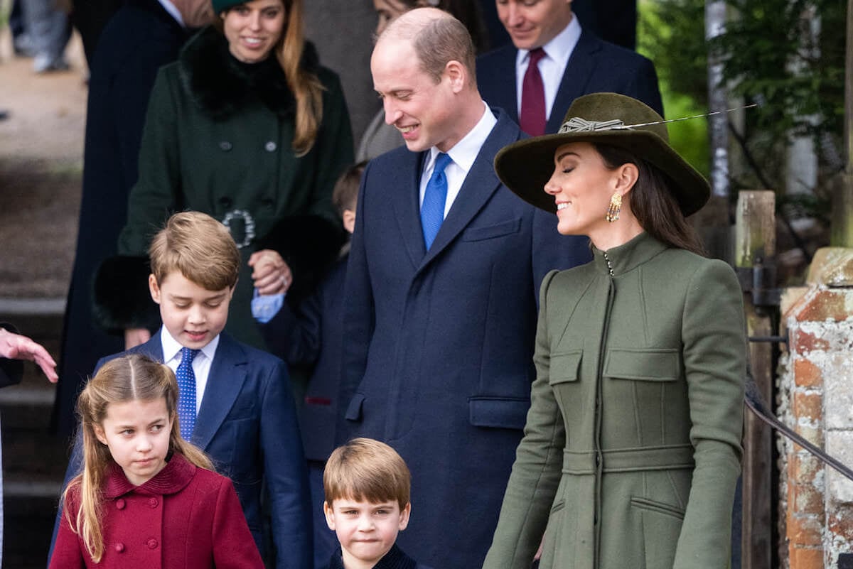 Prince William, who wants Prince George, Princess Charlotte, and Prince Louis to learn how to lose, walks with Kate Middleton and their children