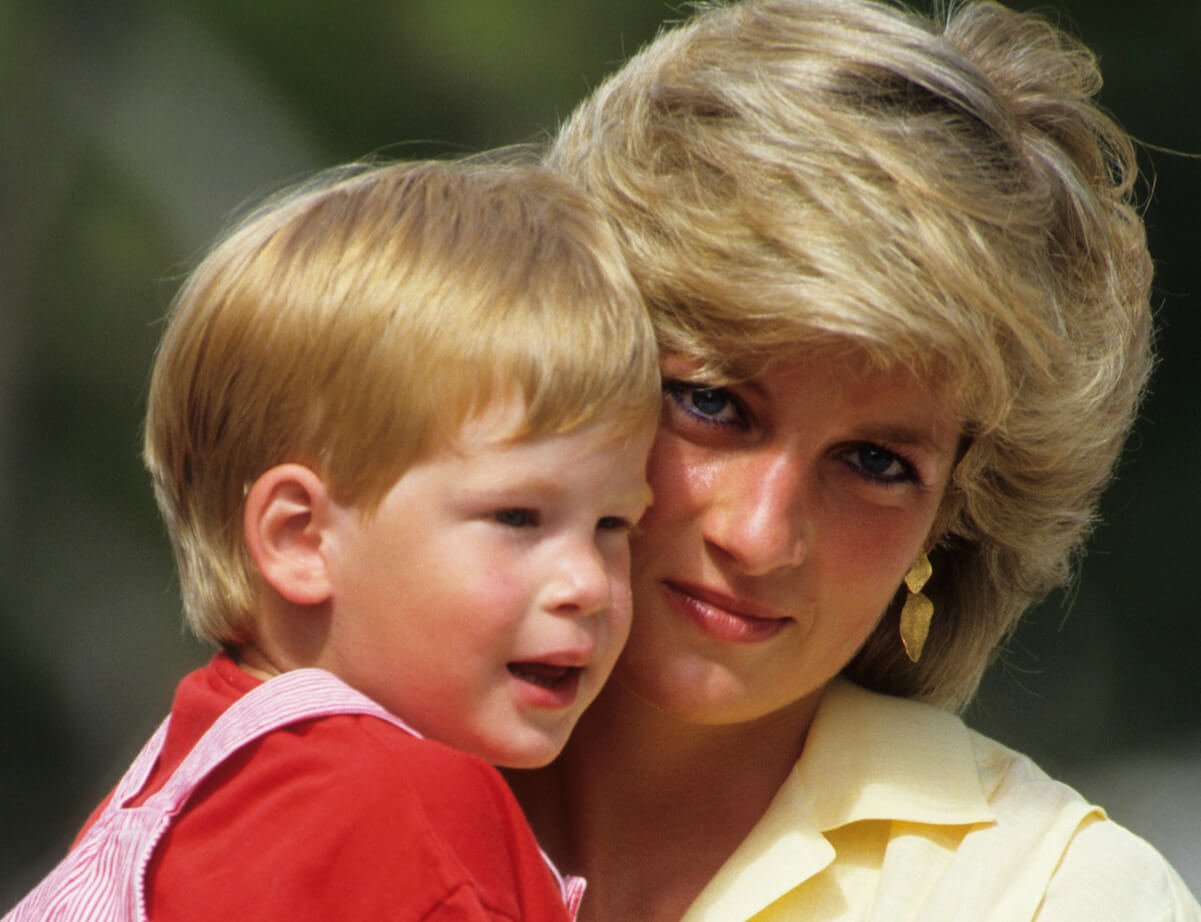 Princess Diana with Prince Harry in 1987