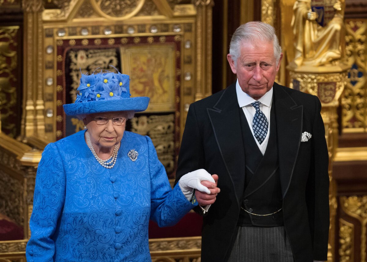 Queen Elizabeth II and Prince Charles, Prince of Wales attend the State Opening Of Parliament in the House of Lords at the Palace of Westminster on June 21, 2017 in London, England