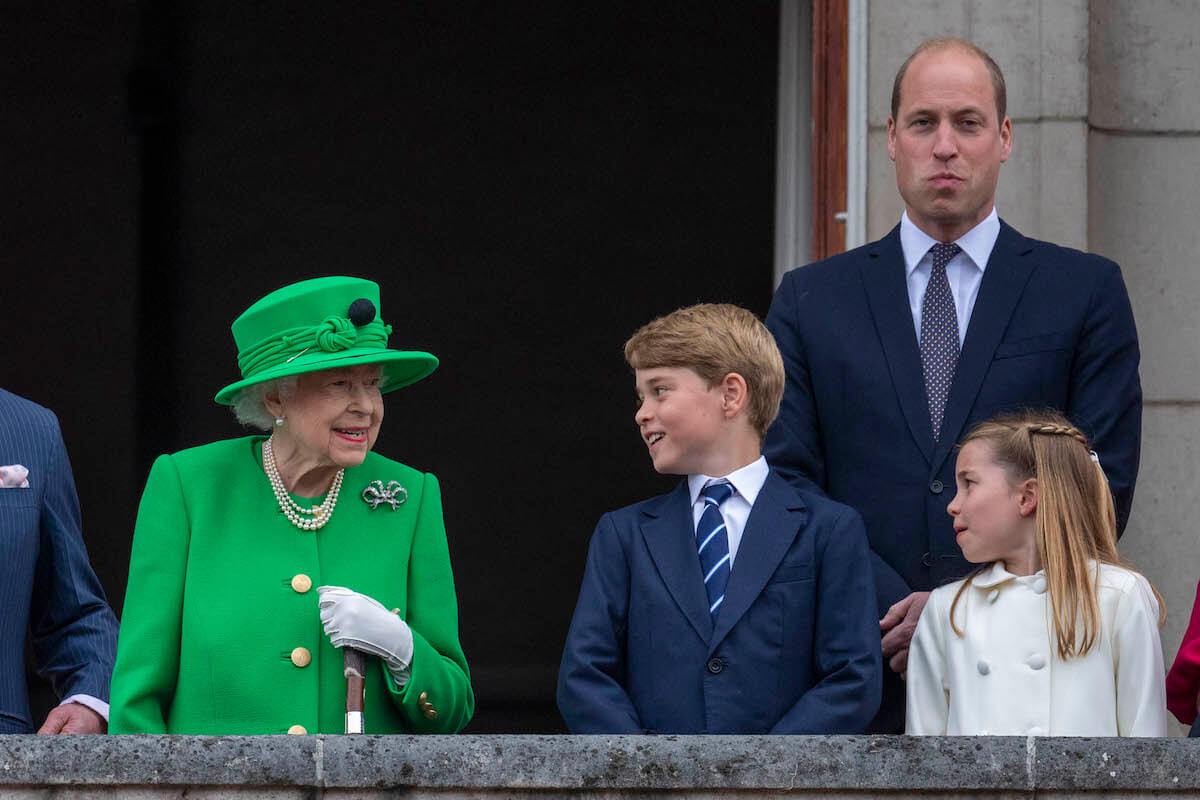 Queen Elizabeth, who had a close relationship with Prince George and Princess Charlotte, stands with the children and Prince William
