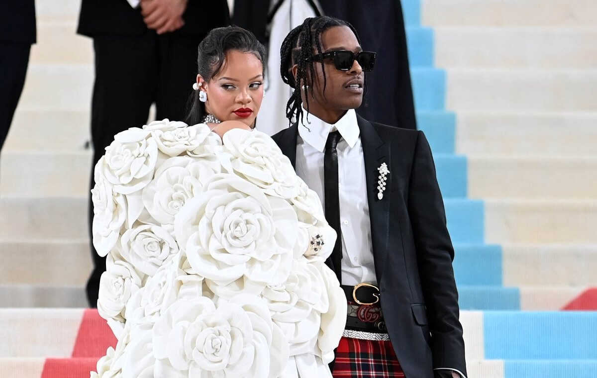 Rihanna and A$AP Rocky on the red carpet at the 2023 Met Gala