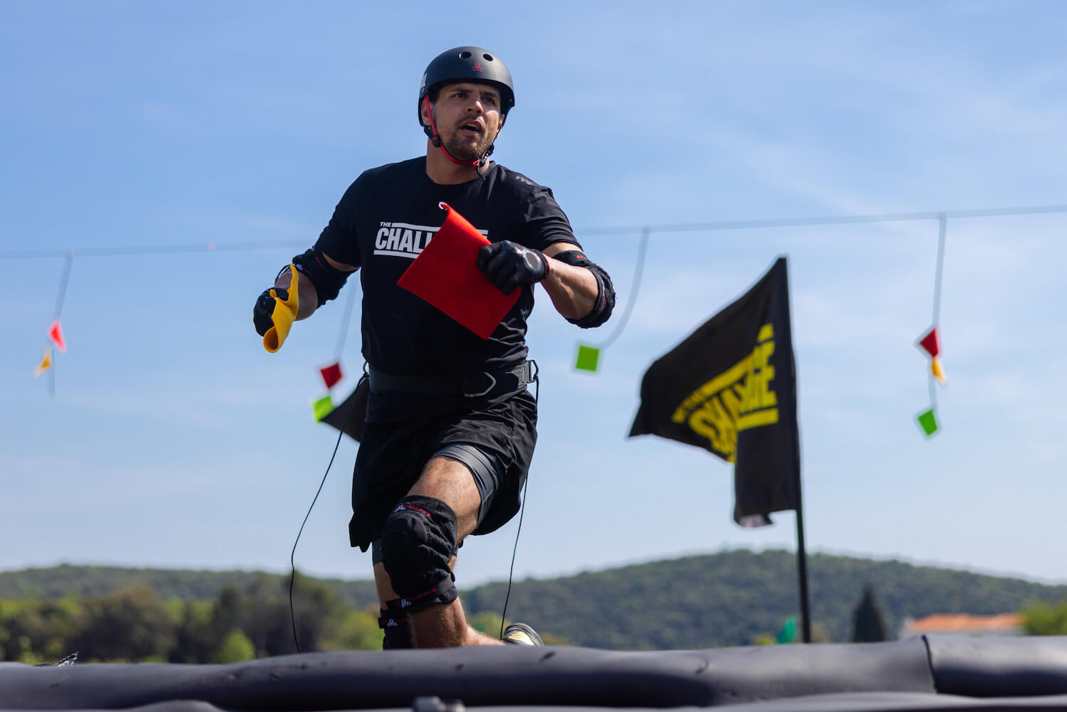 Faysal Shafaat during a daily challenge in 'The Challenge: USA' Season 2