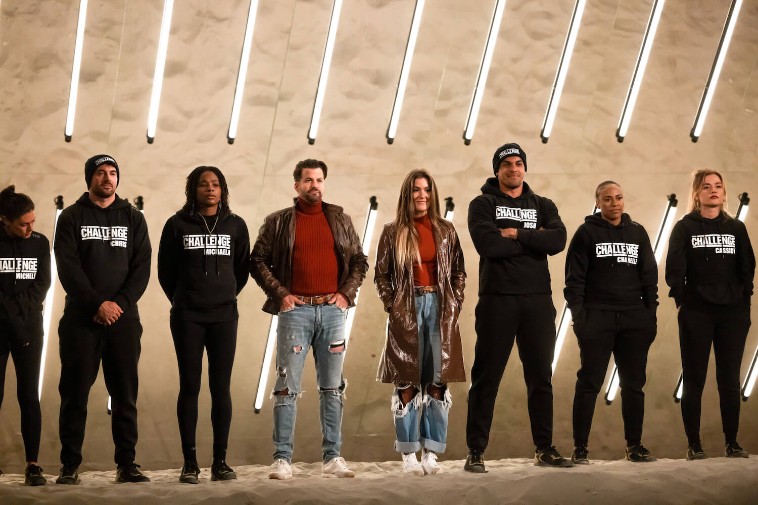 'The Challenge: USA' Season 2 cast members in a line before an elimination