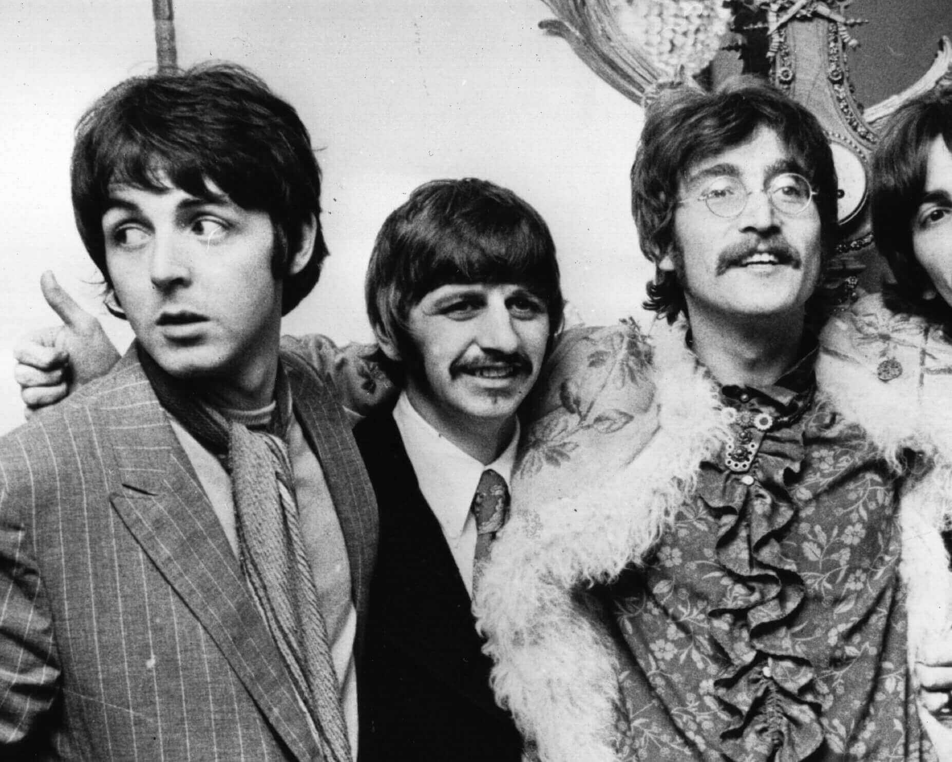 Paul McCartney, Ringo Starr, and John Lennon during The Beatles' "Penny Lane" era