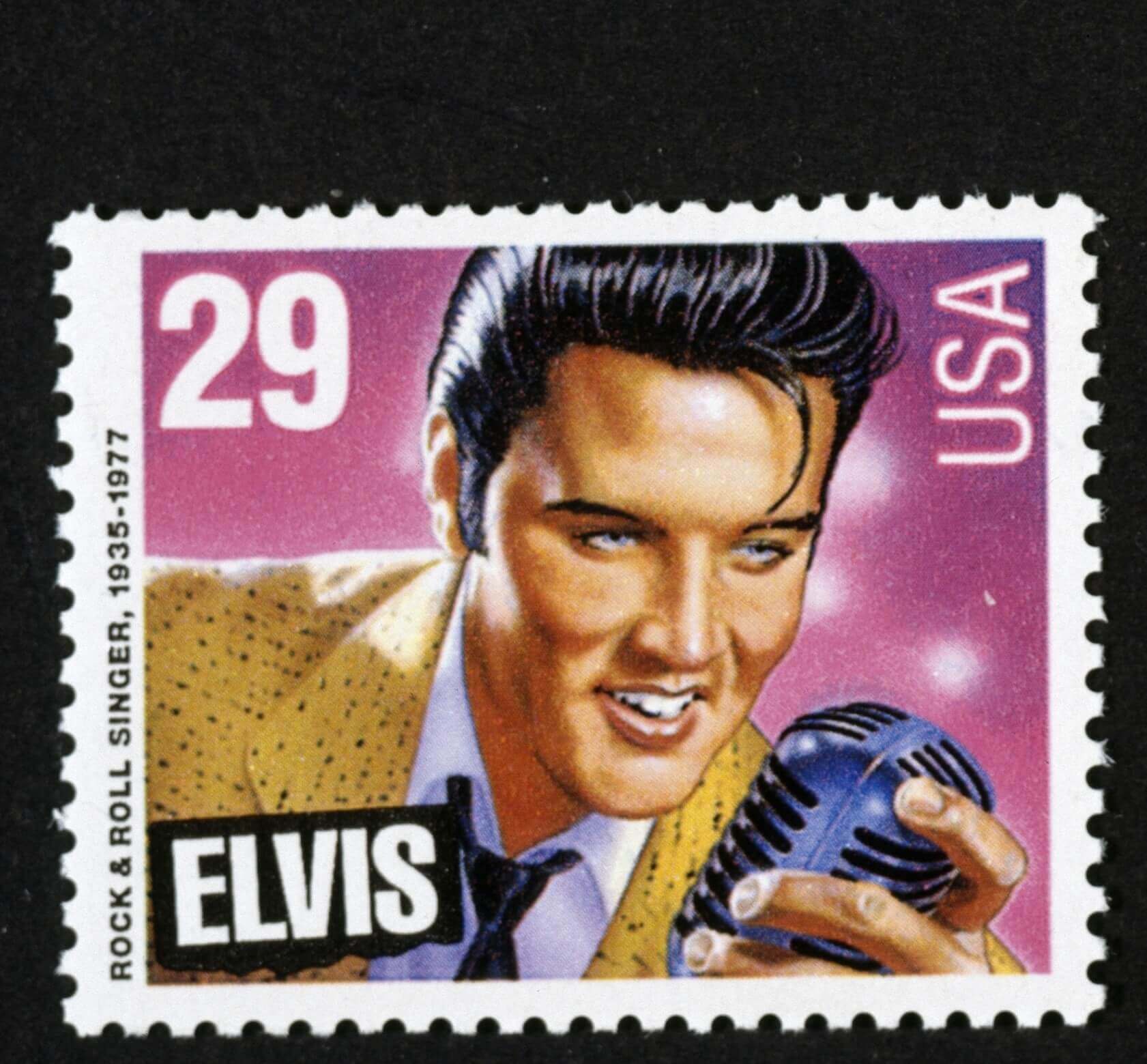 "Hound Dog" singer Elvis Presley on a stamp