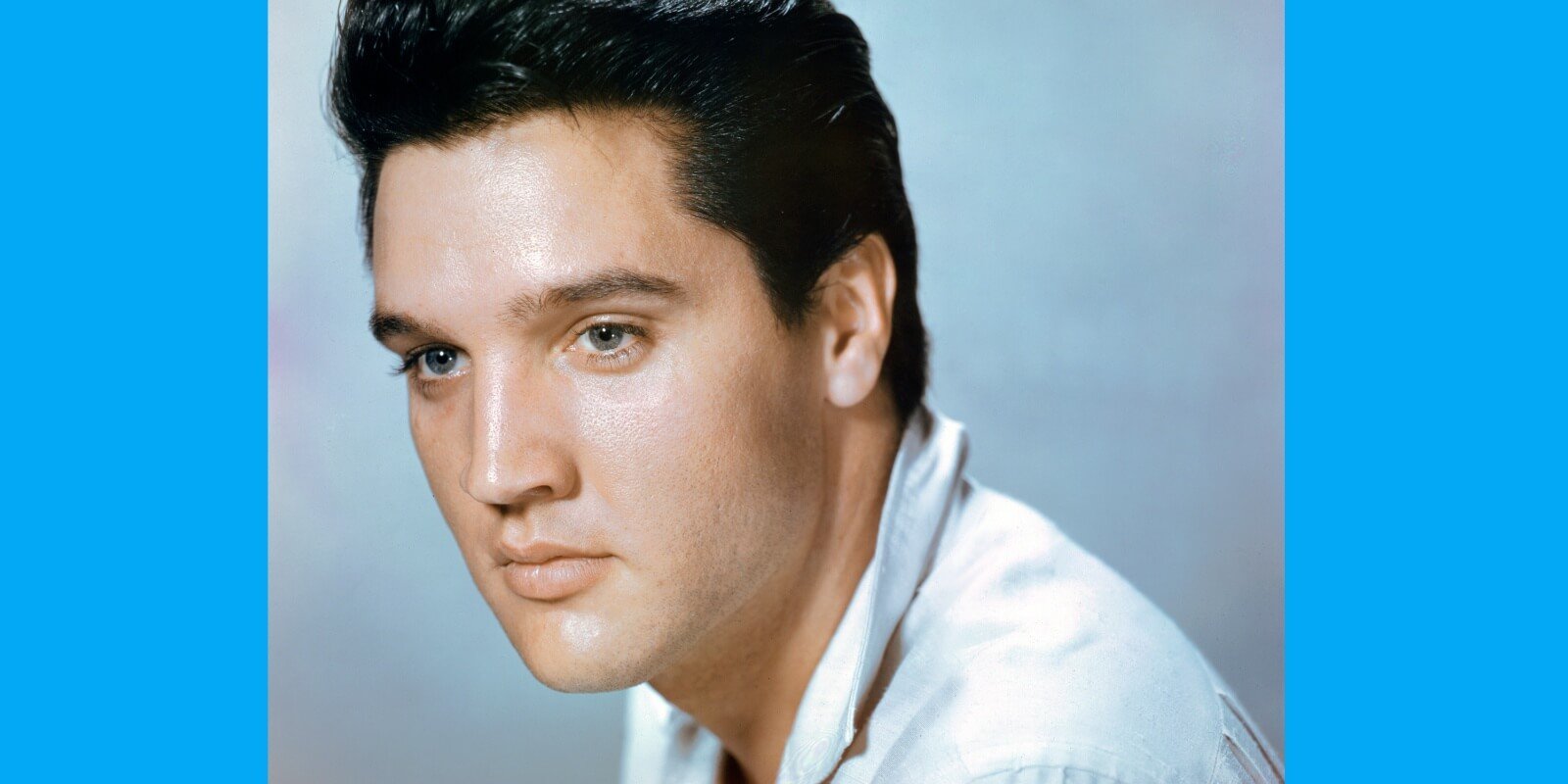 A headshot of Elvis Presley taken to promote the feature film 'Flaming Star.'