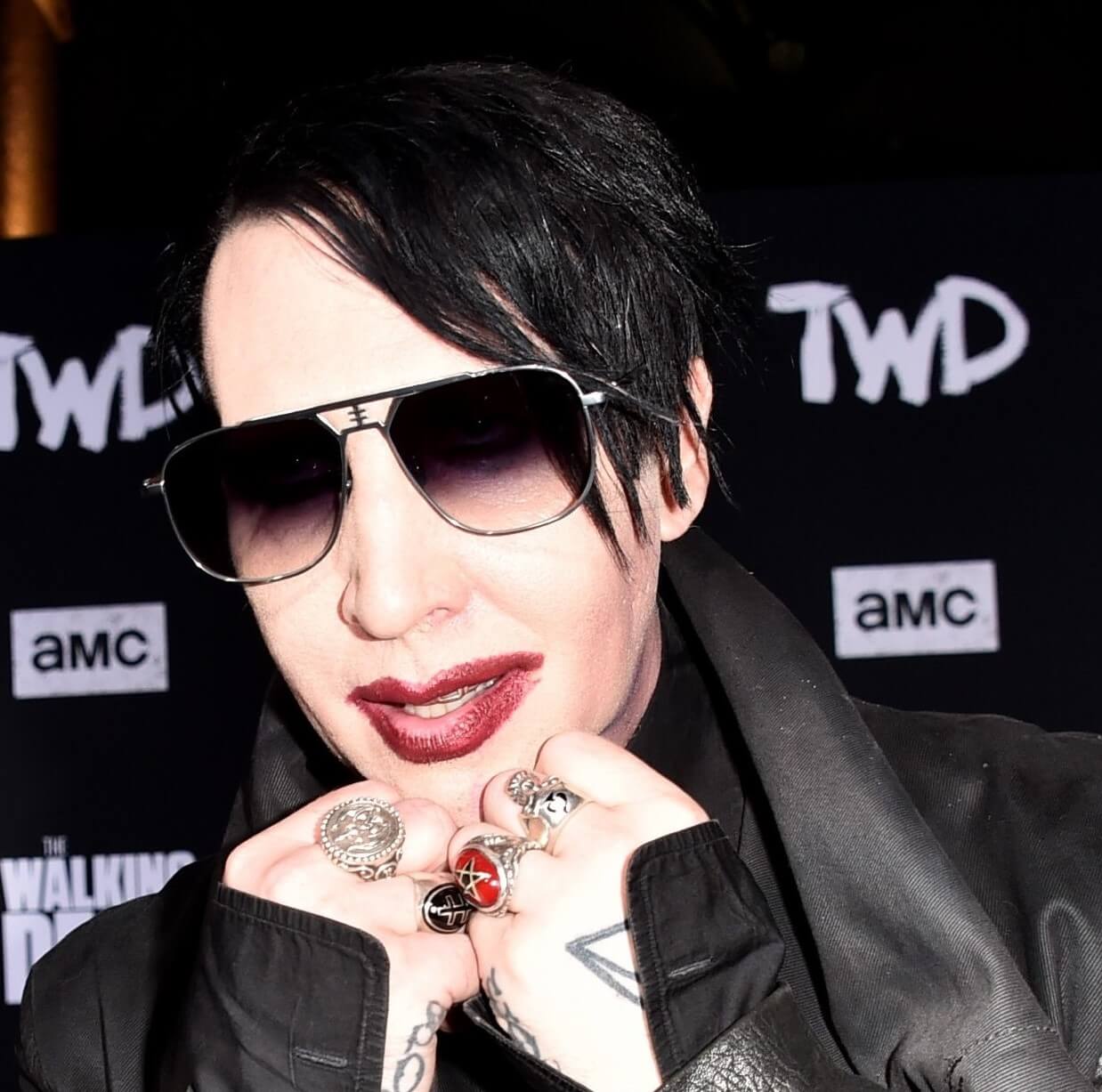 Marilyn Manson wearing rings