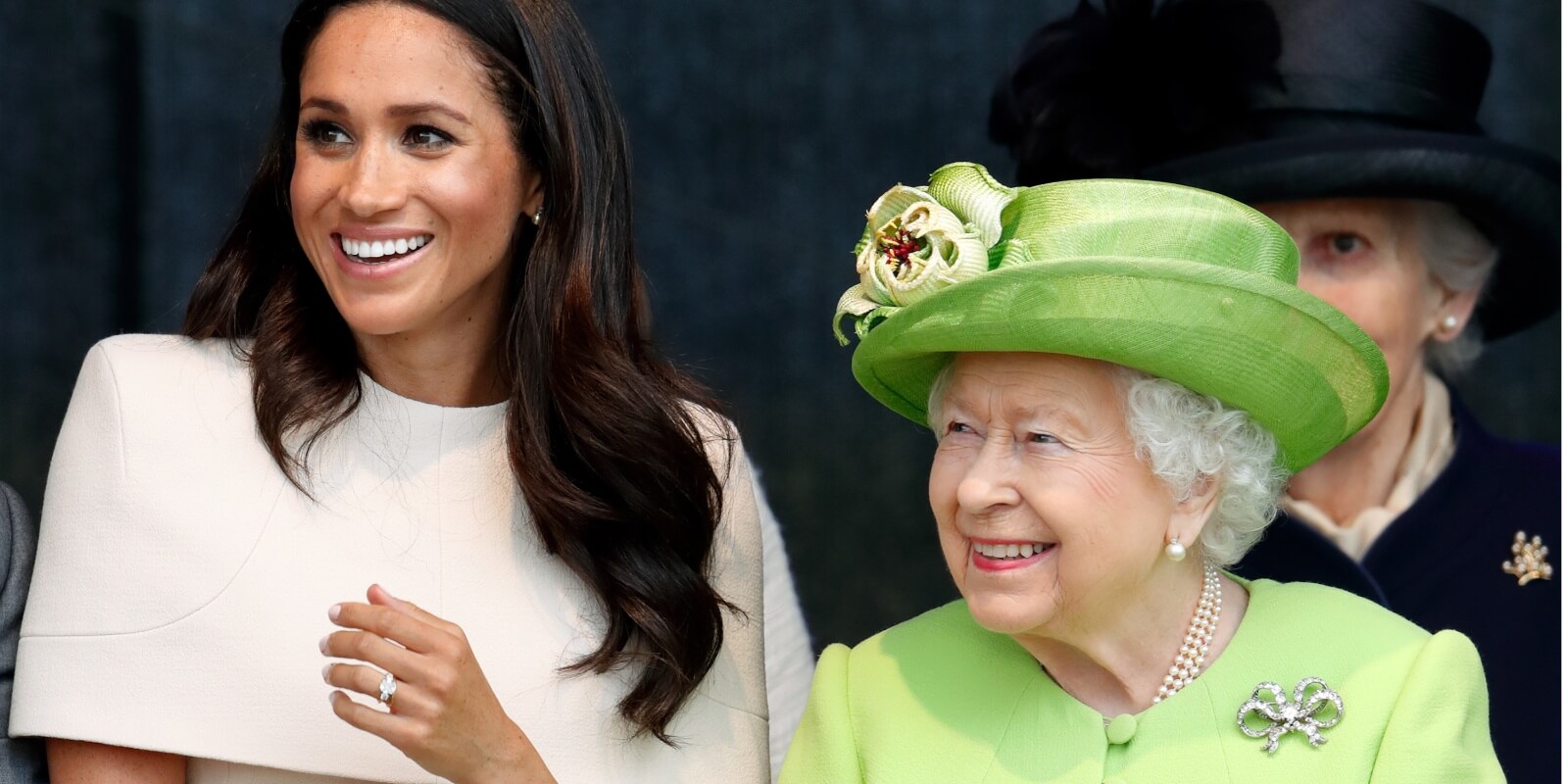 Meghan Markle and Queen Elizabeth attend a ceremony to open the new Mersey Gateway Bridge on June 14, 2018 in Widnes, England.