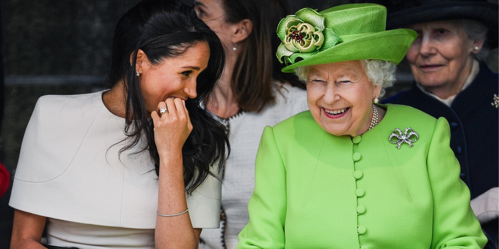 Meghan Markle and Queen Elizabeth photographed in 2018 one month after Meghan married into the royal family.
