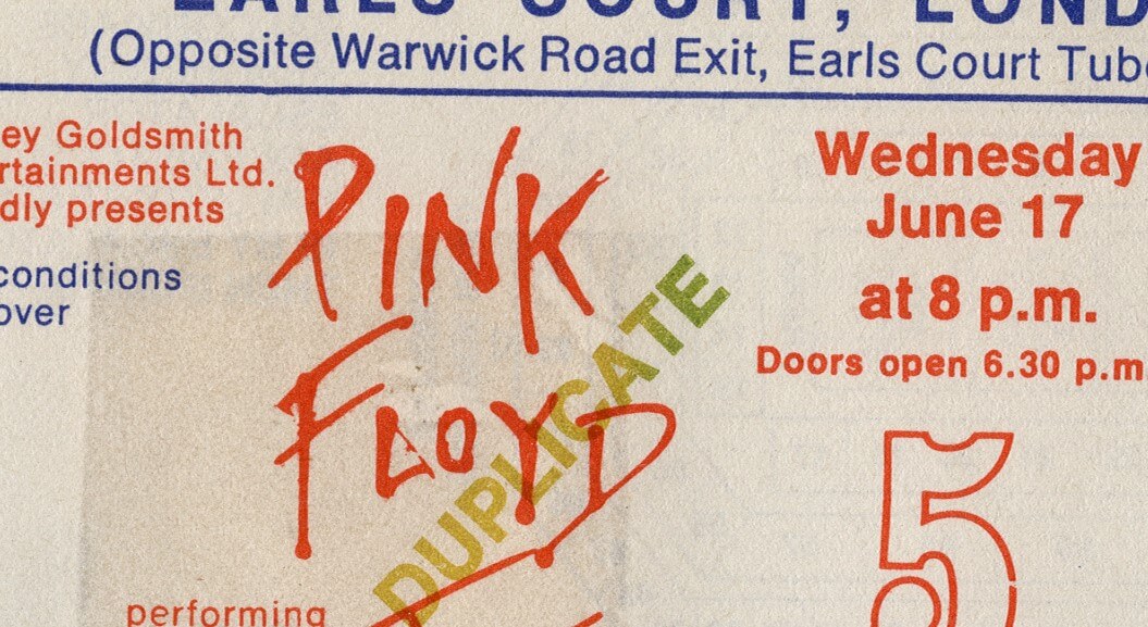 A Pink Floyd ticket