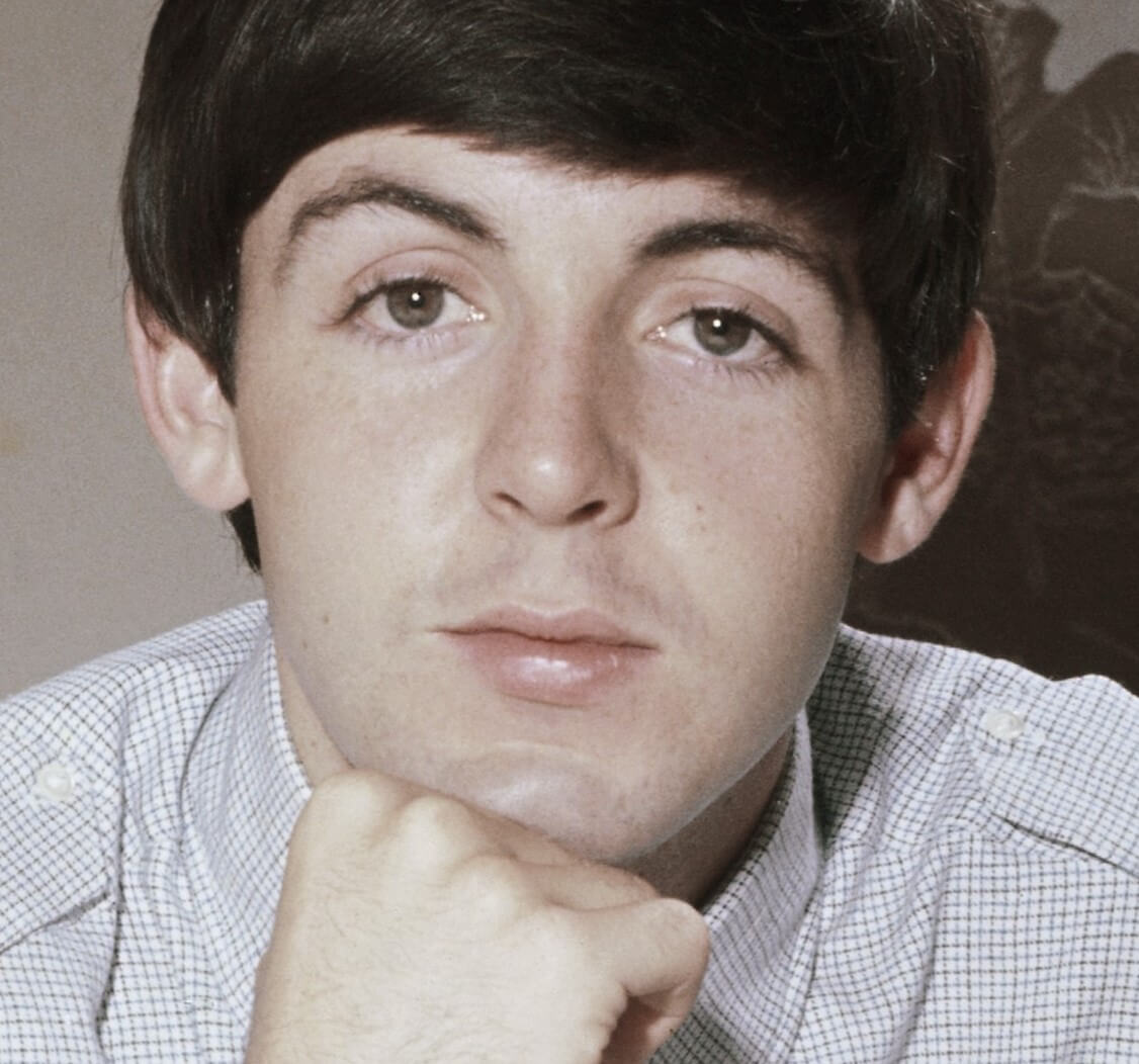 Paul McCartney looking at the viewer during The Beatles' "Blackbird" era