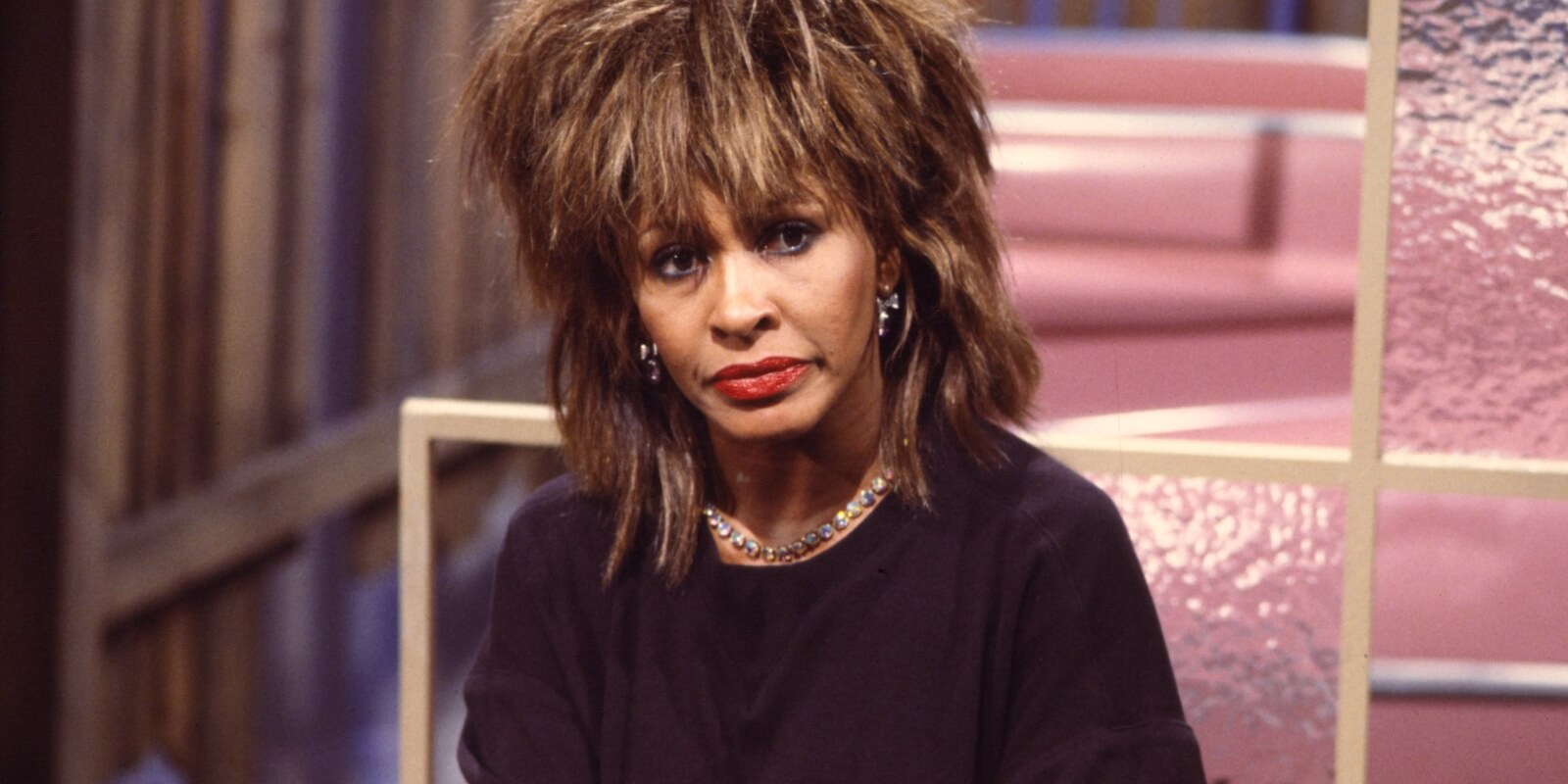 Tina Turner photographed at MTV studios in 1984.