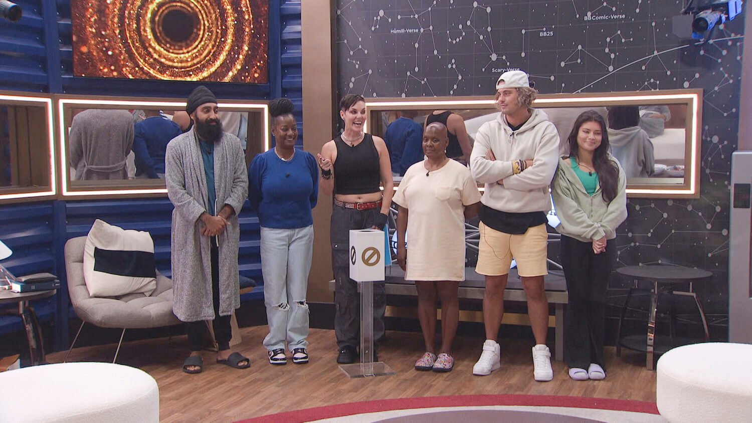 Houseguests standing together in 'Big Brother' Season 25 Week 11