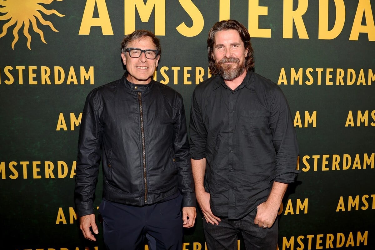 Christian Bale and David O. Russell attending the premiere of 'Amsterdam'.