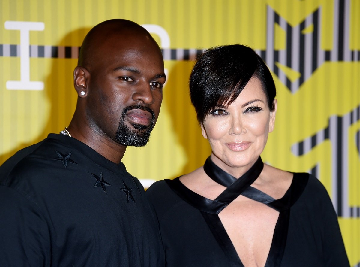 Corey Gamble and Kris Jenner arrive together at the 2015 MTV Video Music Awards