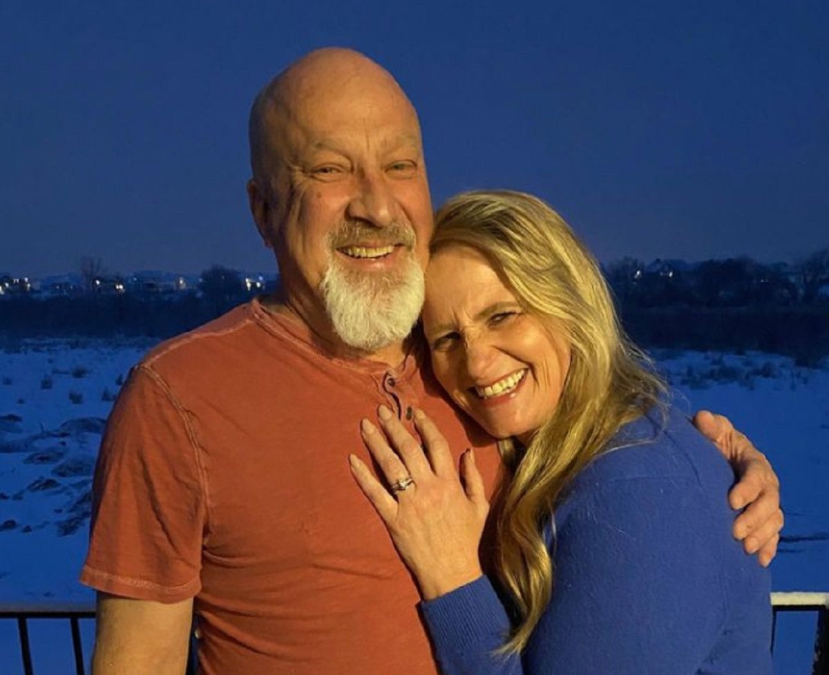 David Woolley and Christine Brown pose together following their engagement; the couple's wedding took place on Oct. 7, 2023.
