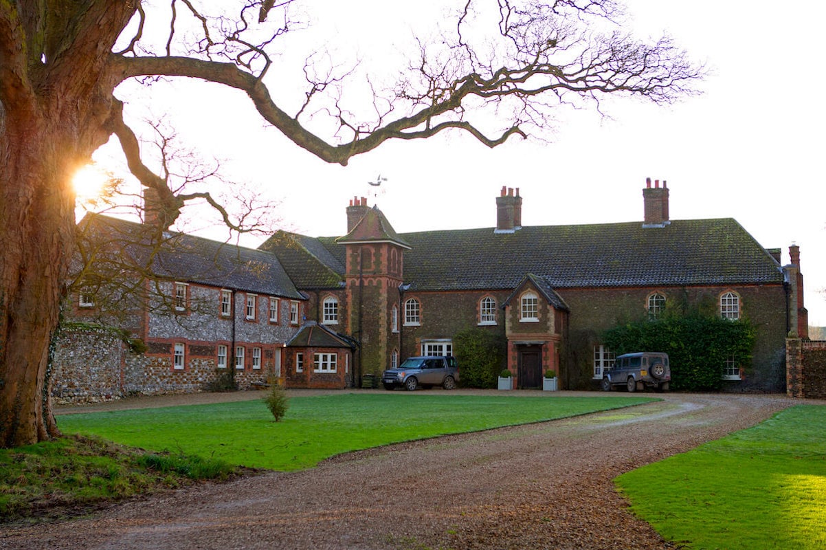 Exterior view of the back of Anmer Hall, whose ghost Prince William asked a question about