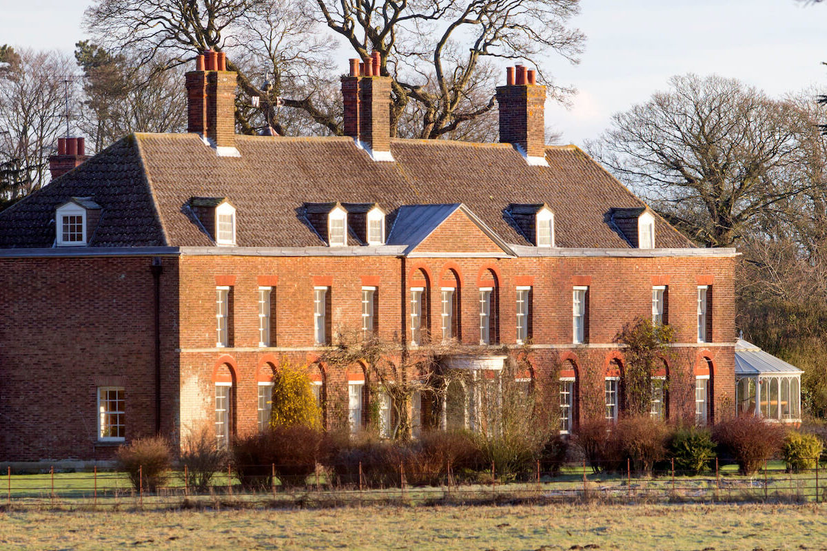 Exterior view of the front of Anmer Hall, Prince William's country home whose ghost he asked a question about