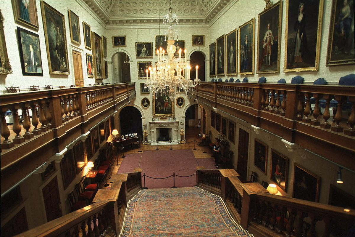 Interior shot of Althorp House, Princess Diana's childhood home that's available to rent