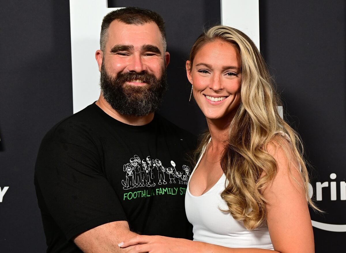 Jason Kelce and his wife Kylie Kelce, who does not like the term 'WAG,' attend the premiere of the documentary 'Kelce'