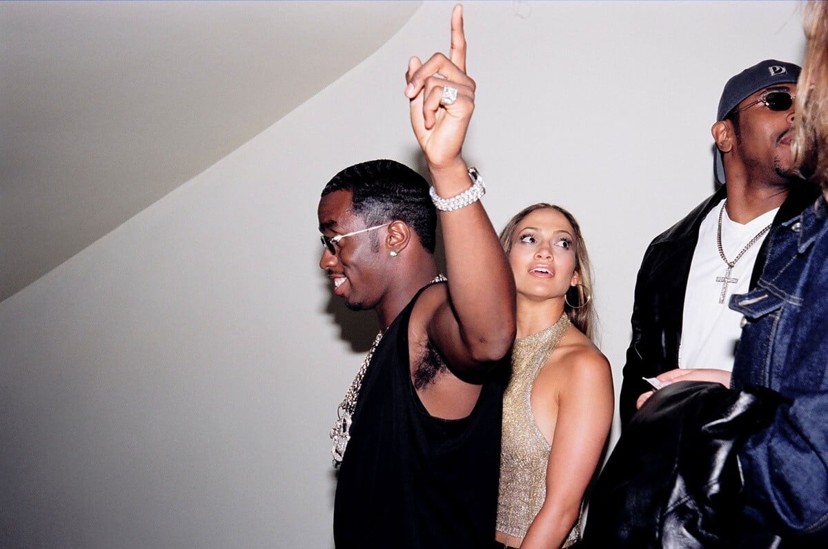 Jennifer Lopez and Diddy attending the MTV music awards in 1999.