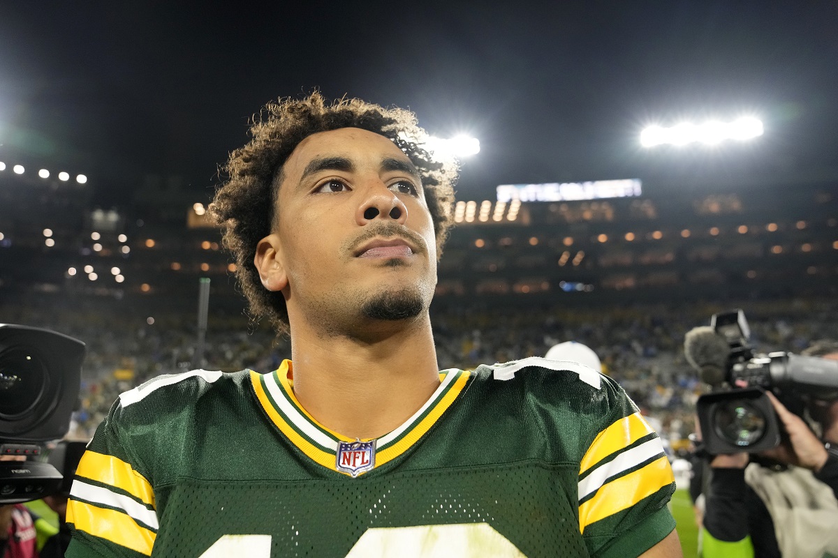 Jordan Love reacts after a loss to the Detroit Lions at Lambeau Field