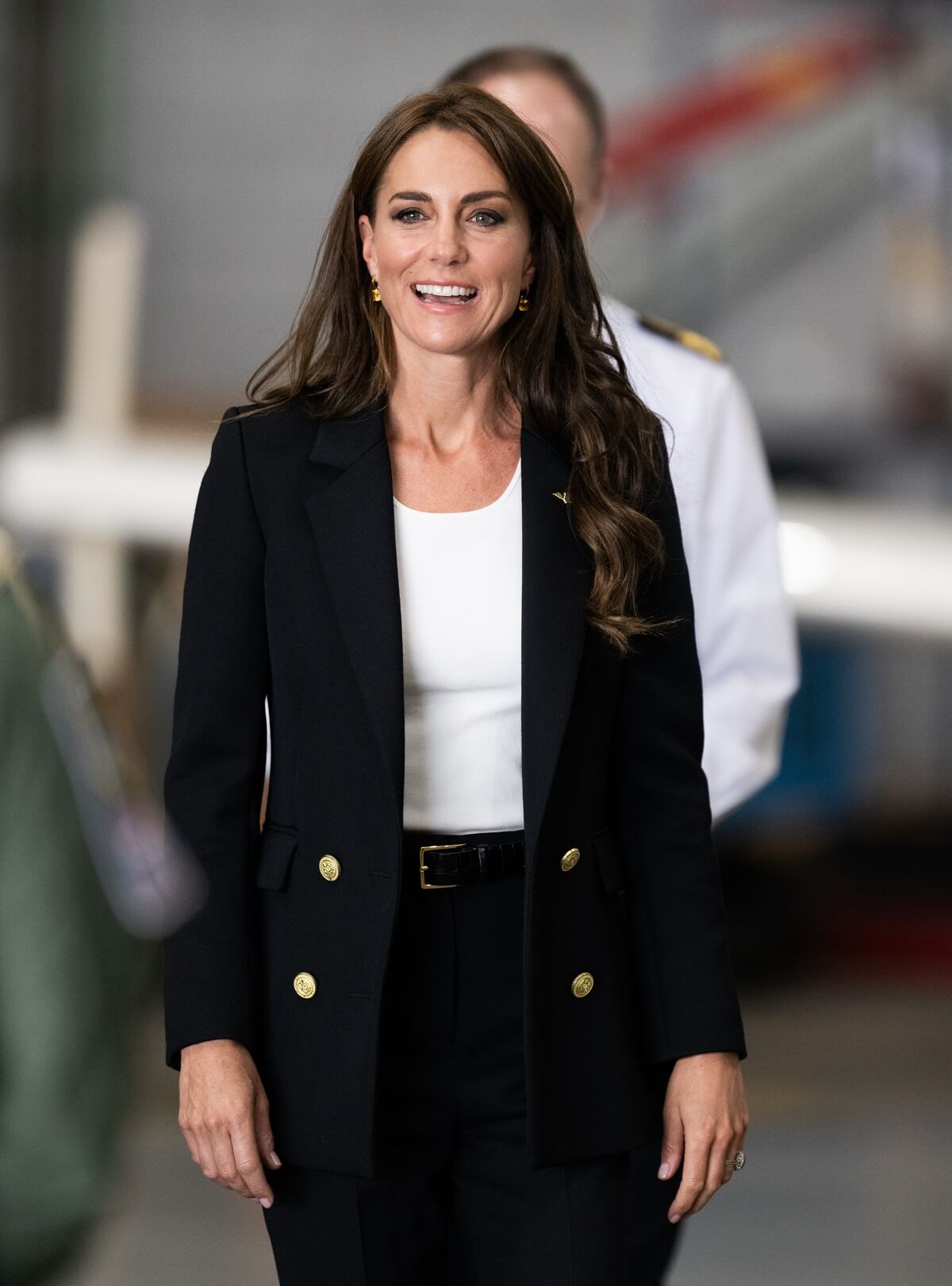 Kate Middleton during her visit to Royal Naval Air Station Yeovilton on Sept.18, 2023 in Yeovil, England