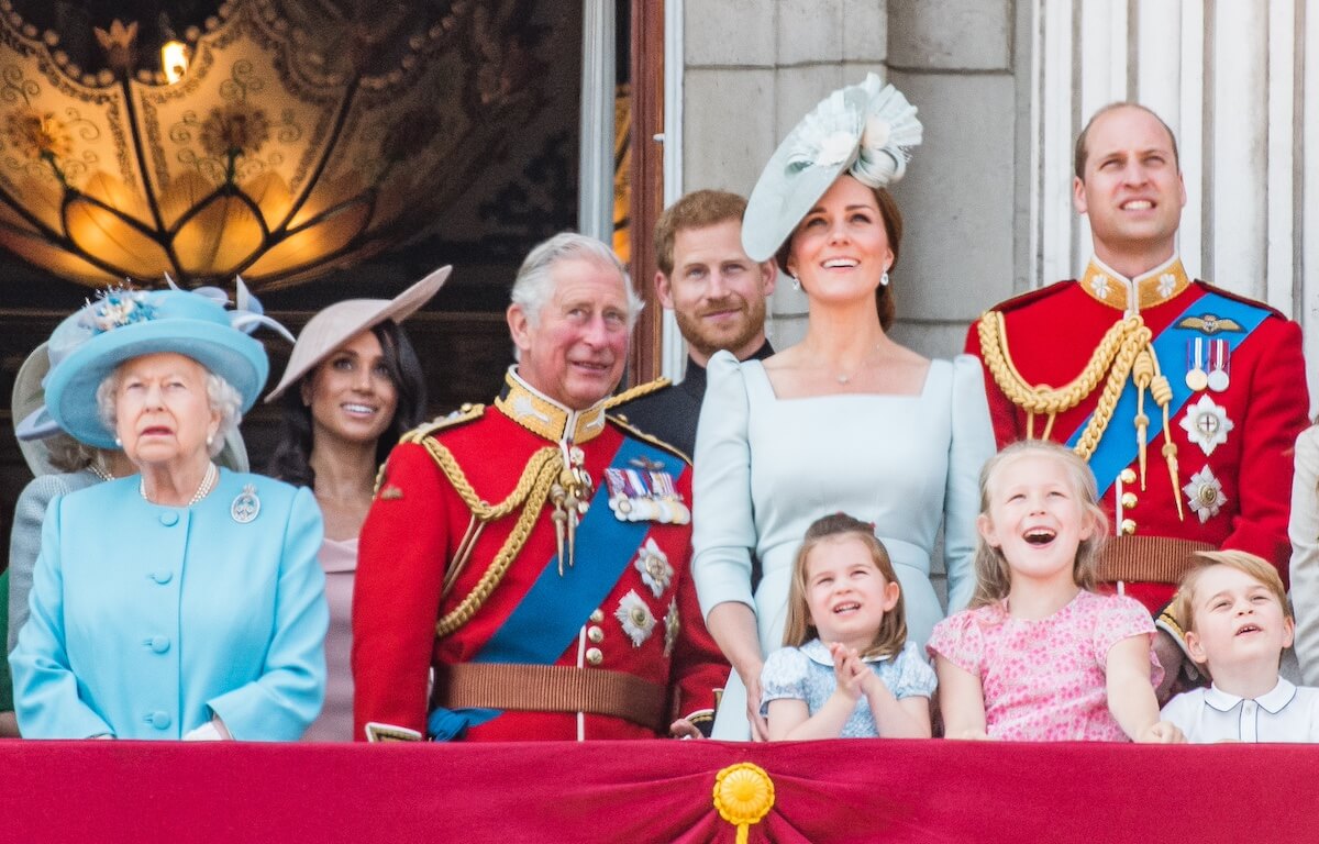 King Charles with the royal family in 2018