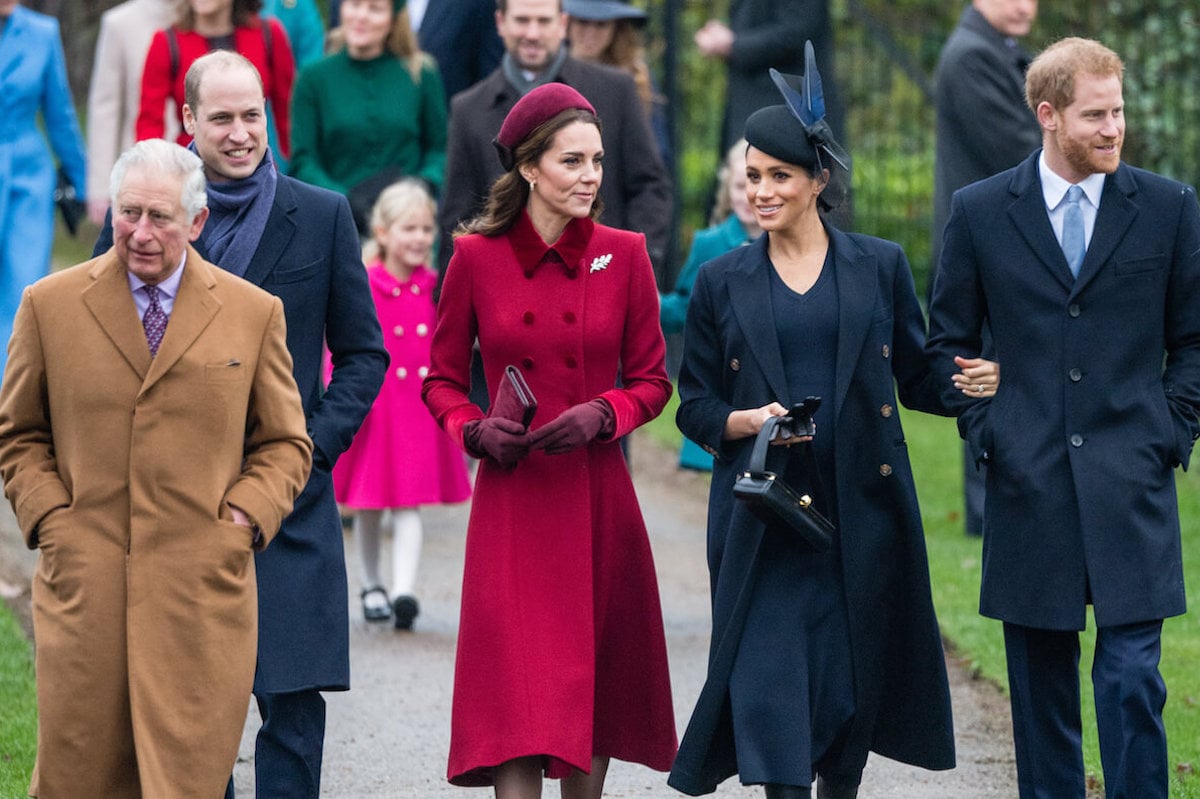 King Charles, who's unlikely to see Prince Archie and Princess Lilibet on Christmas, walks in front of Prince William, Kate Middleton, Meghan Markle, and Prince Harry
