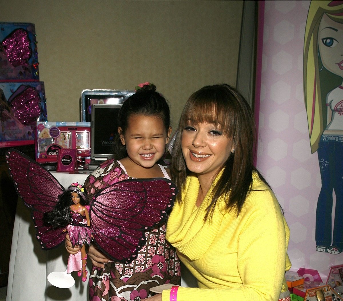 Leah Remini with her daughter, Sofia Bella Pagan, attends the Boom Boom Room Gifting Wonderland in 2008