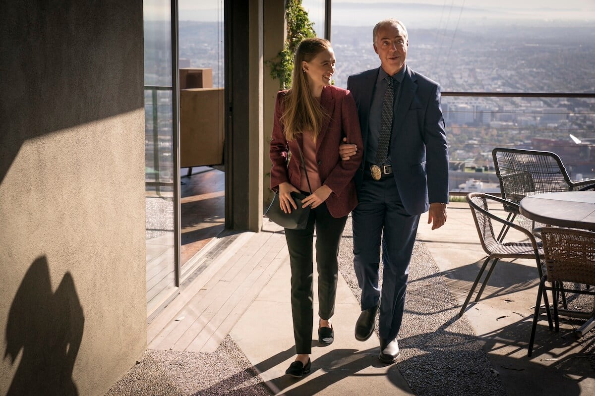 Maddie and Harry Bosch on the deck of his house in 'Bosch' in the daytime