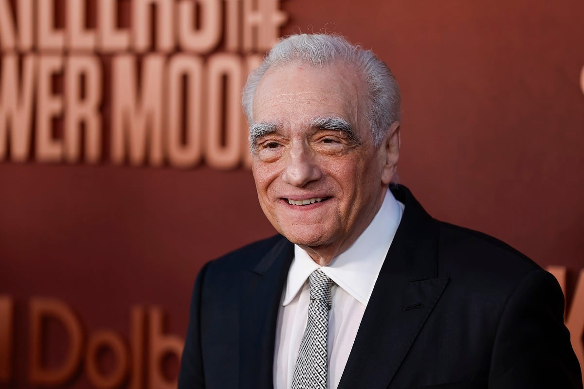 Martin Scorsese posing in a suit at the Los Angeles premiere of 'Killers of the Flower Moon'.