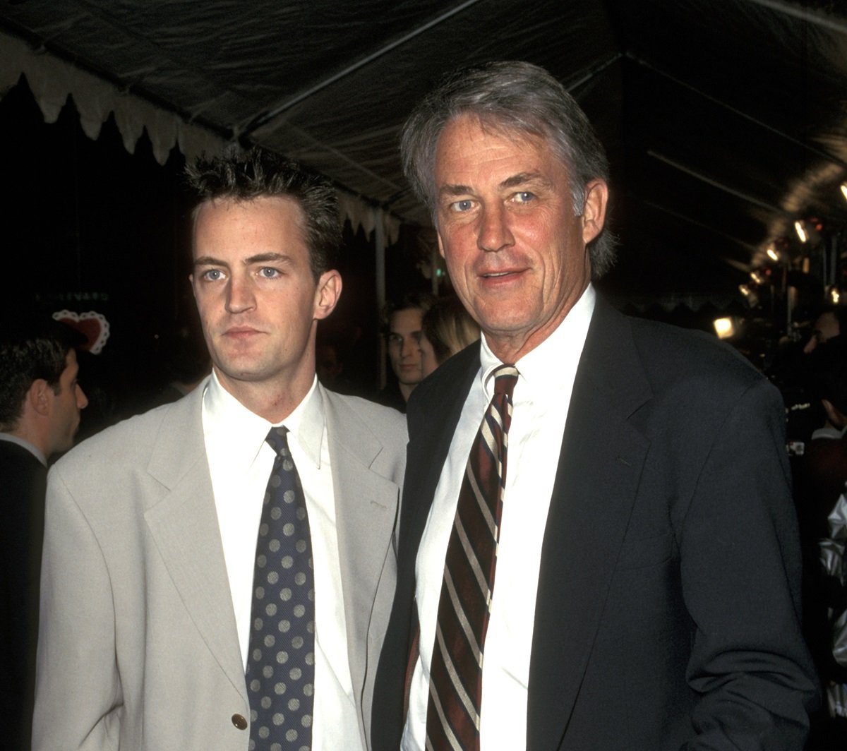 Matthew Perry with his father, John Bennett Perry in 2002