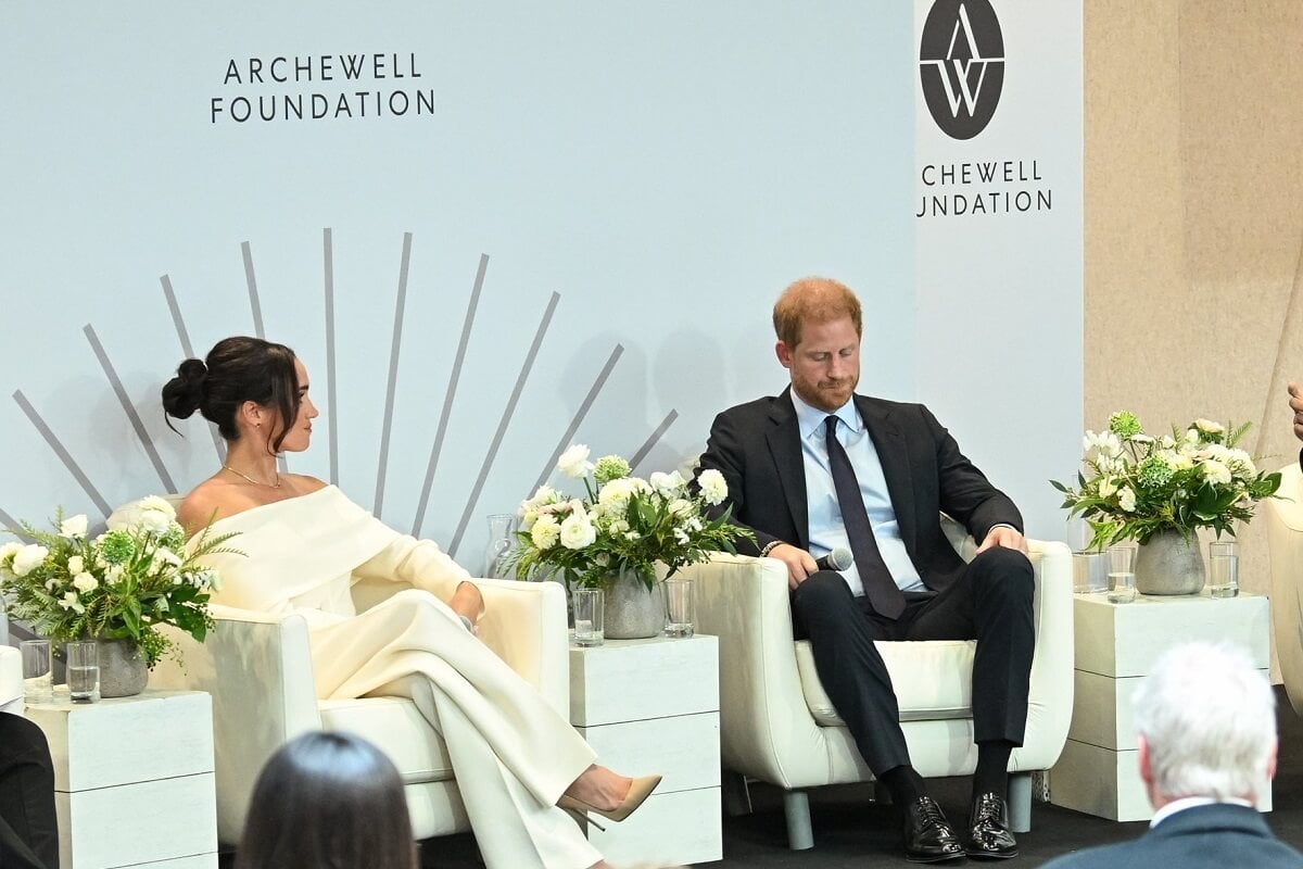 Meghan Markle and Prince Harry at The Archewell Foundation Parents’ Summit Mental Wellness in the Digital Age during Project Healthy Minds' World Mental Health Day