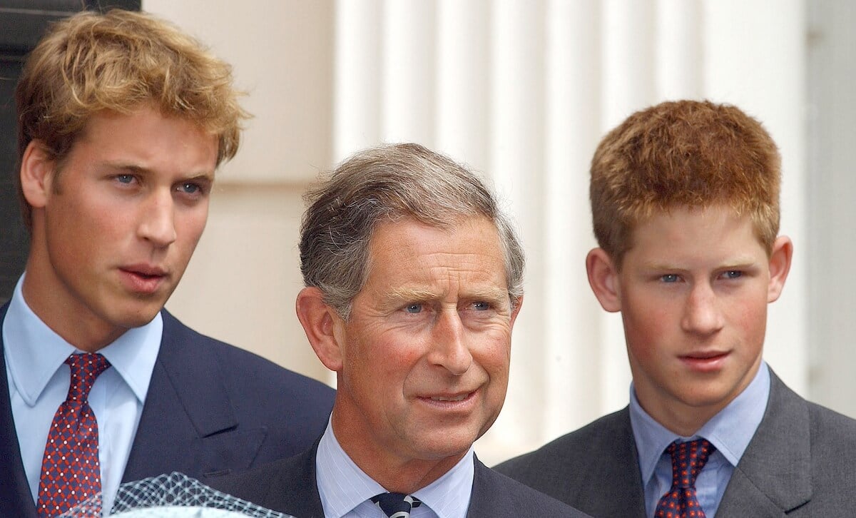 Prince William and Prince Harry with King Charles in 2001