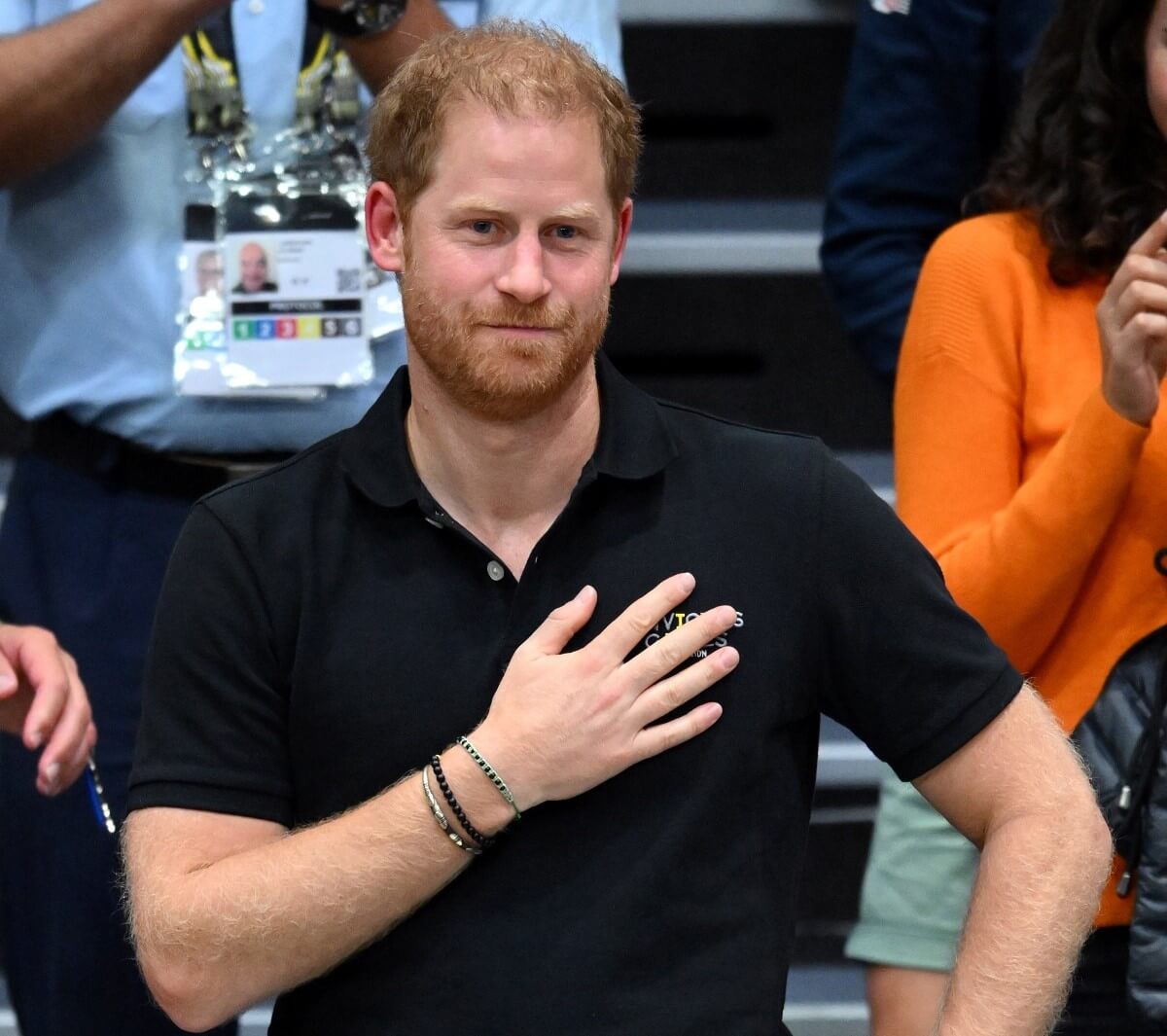 Prince Harry attends the sitting volleyball final during day six of the Invictus Games Düsseldorf 2023