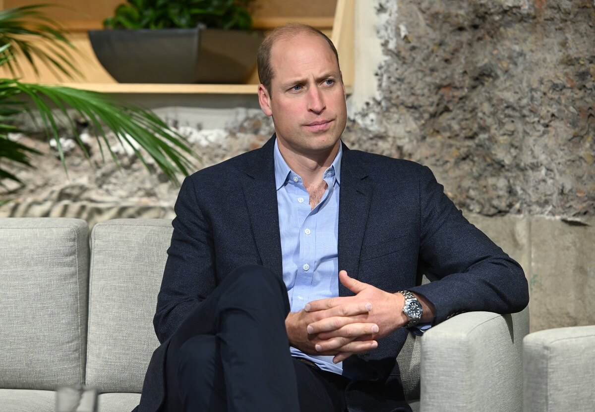 Prince William listens as he joins a discussion during a visit to Sustainable Ventures in London
