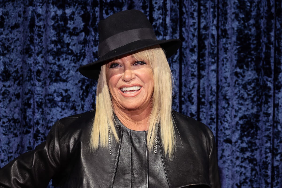 Suzanne Somers, who suggested a 'Three's Company' reboot with a John Ritter hologram, smiles