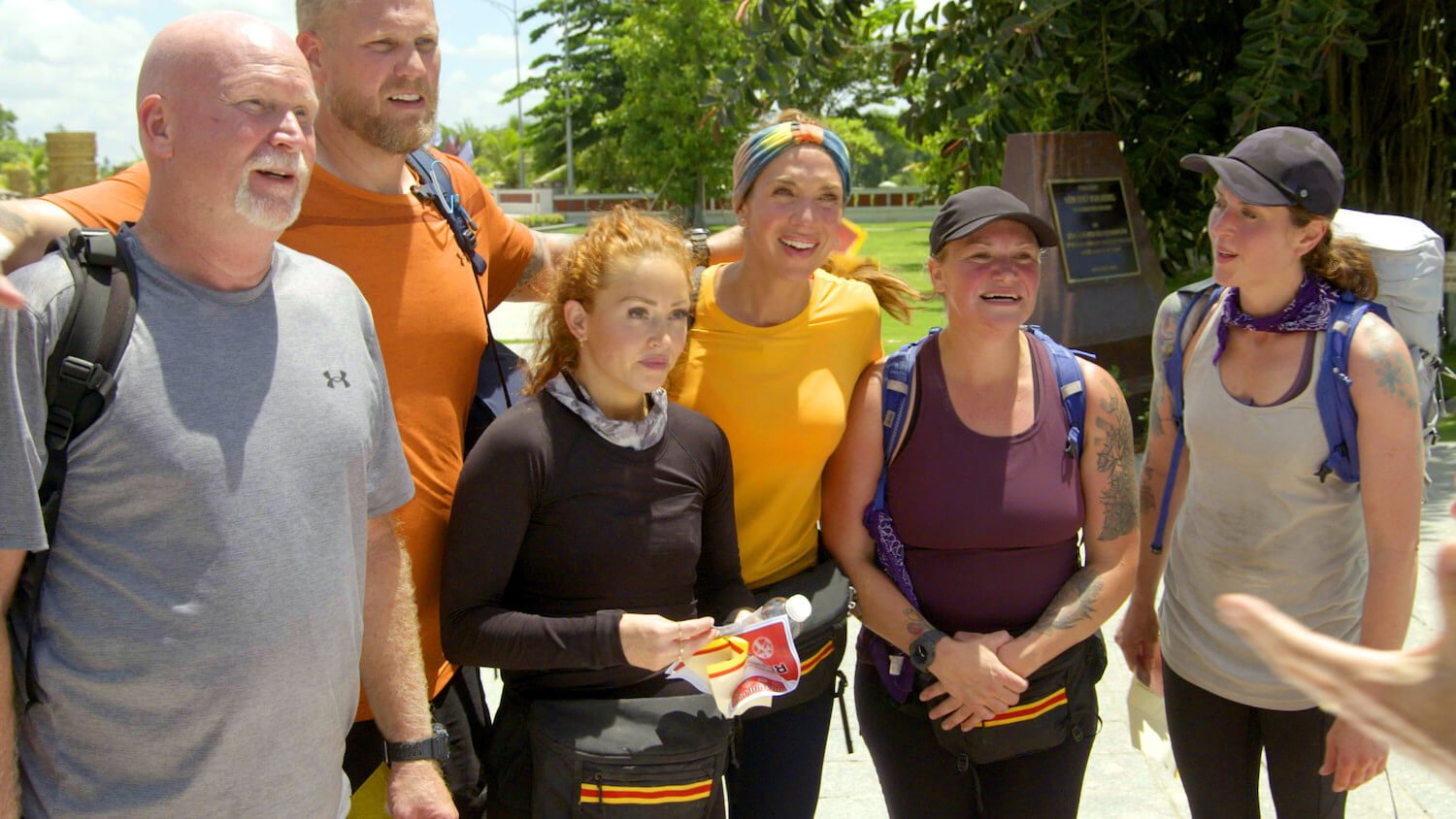 'The Amazing Race' Season 35 contestants standing next to each other in Vietnam while awaiting instructions