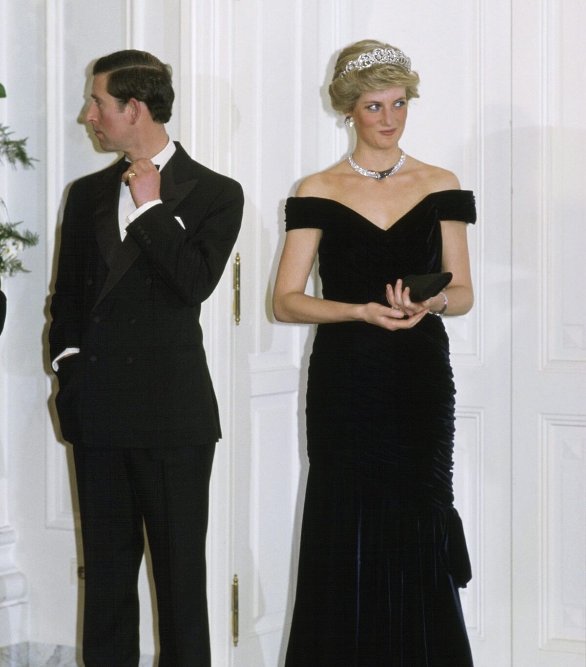 Then-Prince Charles and Princess Diana attend a reception in Germany