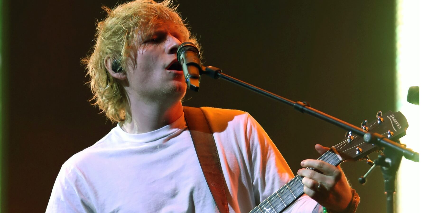 Ed Sheeran on stage in Los Angeles in Sept. 2023.