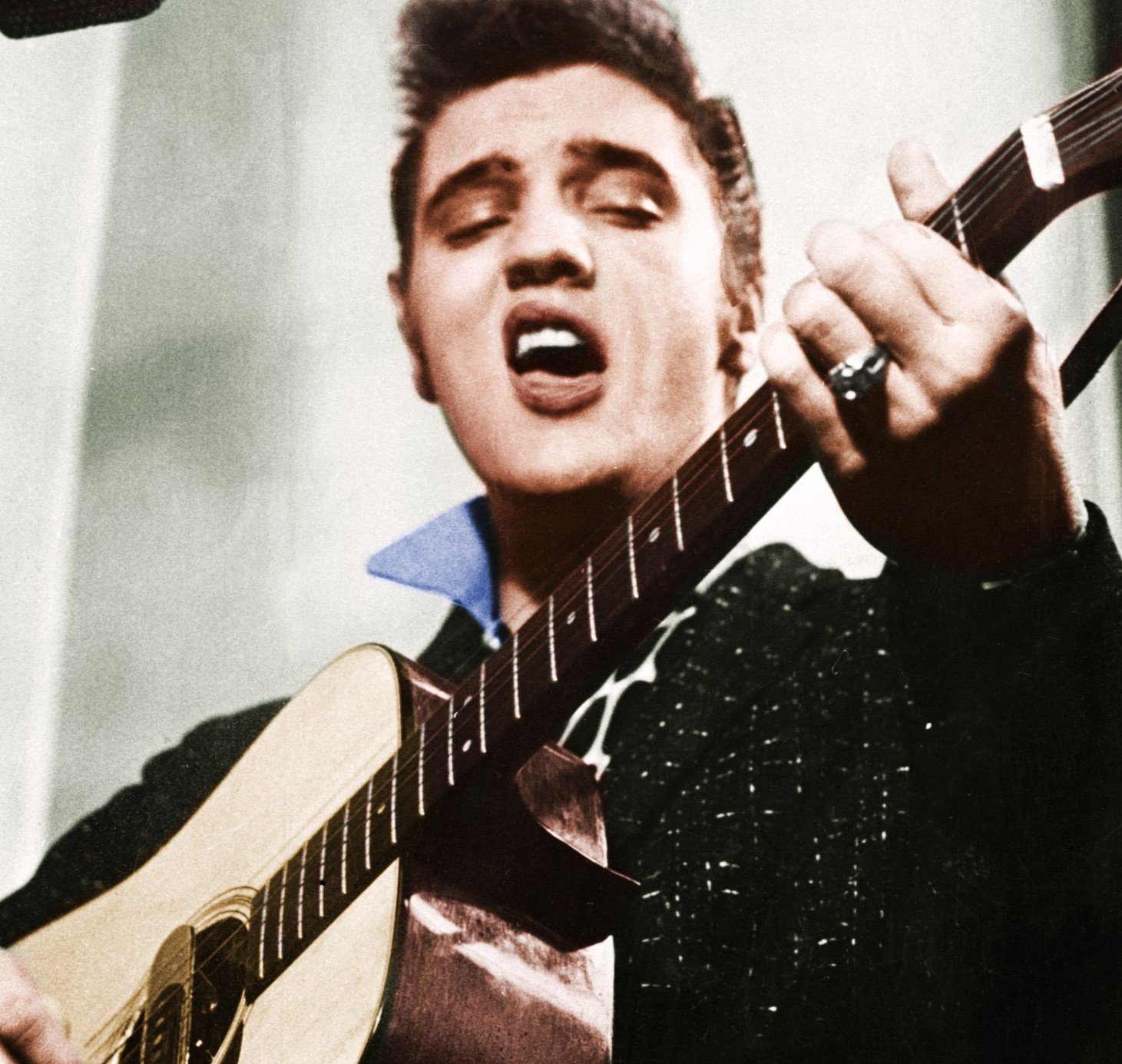 Elvis Presley with a guitar