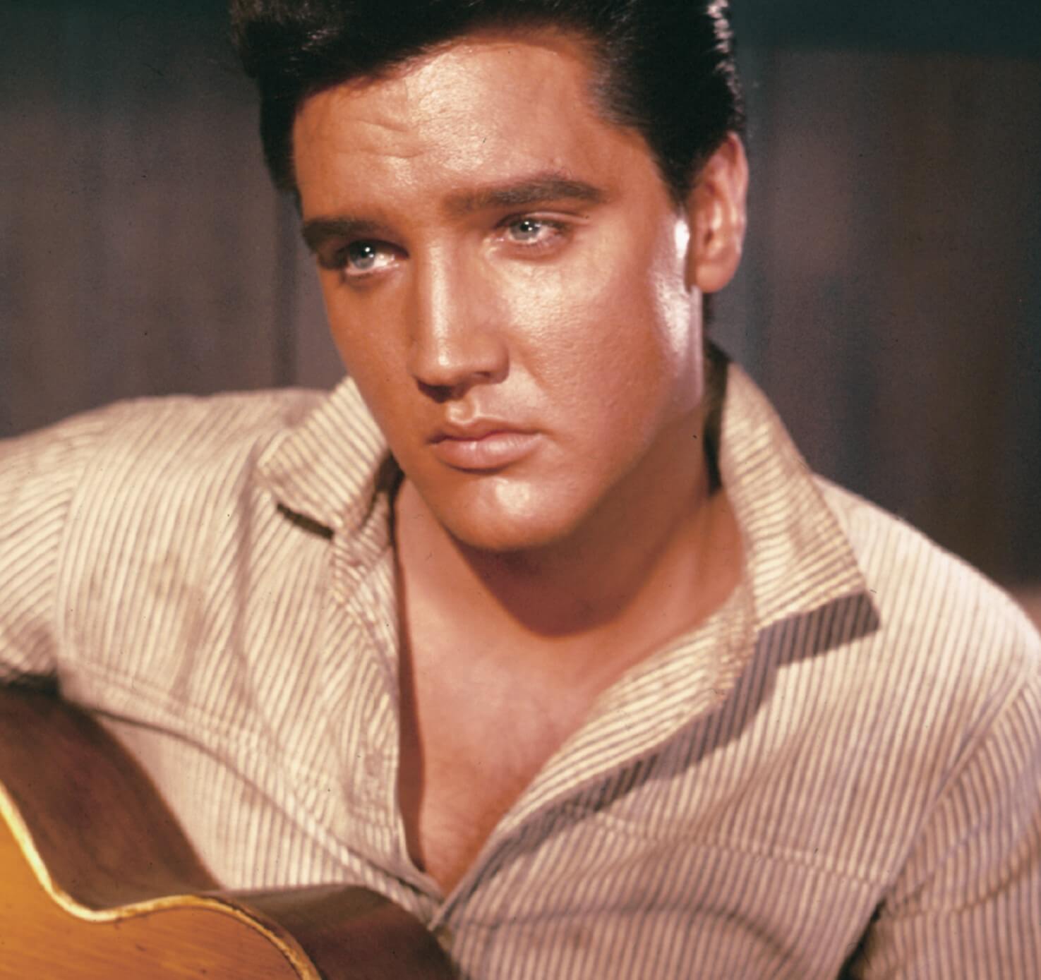 Elvis Presley looking sad
