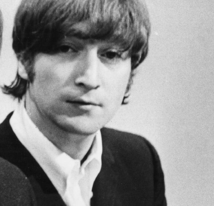 John Lennon in black-and-white