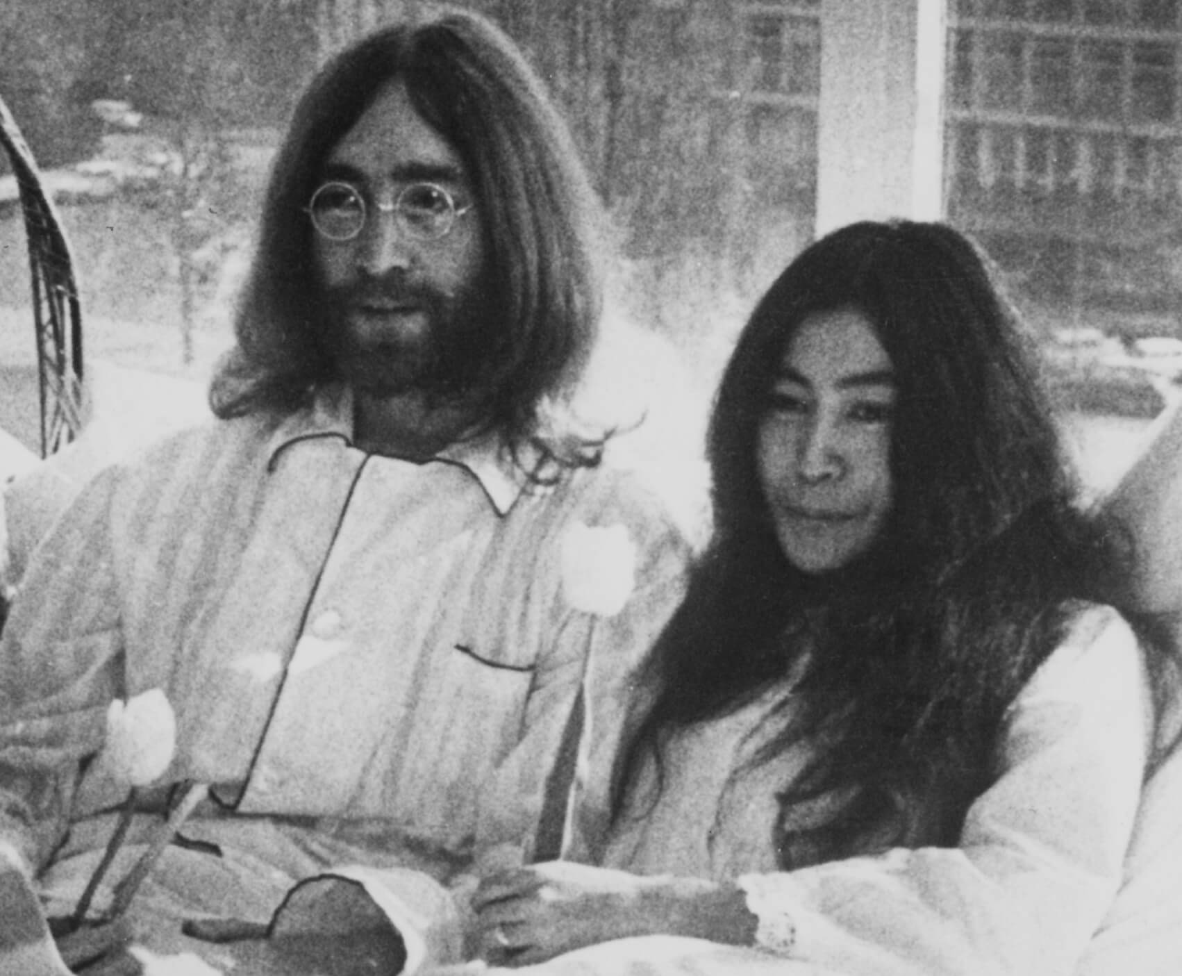 "Give Peace a Chance" singer John Lennon with Yoko Ono