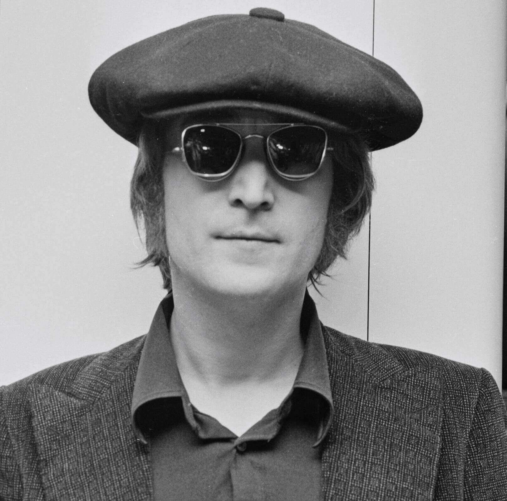 "Woman" singer John Lennon wearing a beret